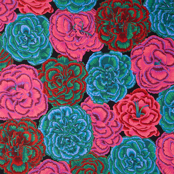 Kaffe Fassett Collective - August 2025 Picotee Carnations Dark Yardage