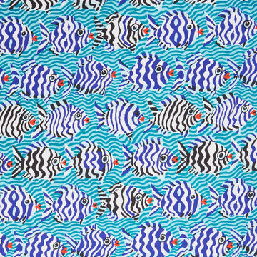 Kaffe Fassett Collective - August 2025 Minnows Aqua Yardage