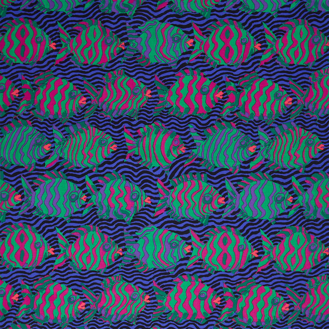 Kaffe Fassett Collective - August 2025 Minnows Blue Yardage