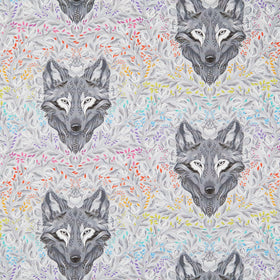 Graywork - Wolf of Pink Street Fog Yardage