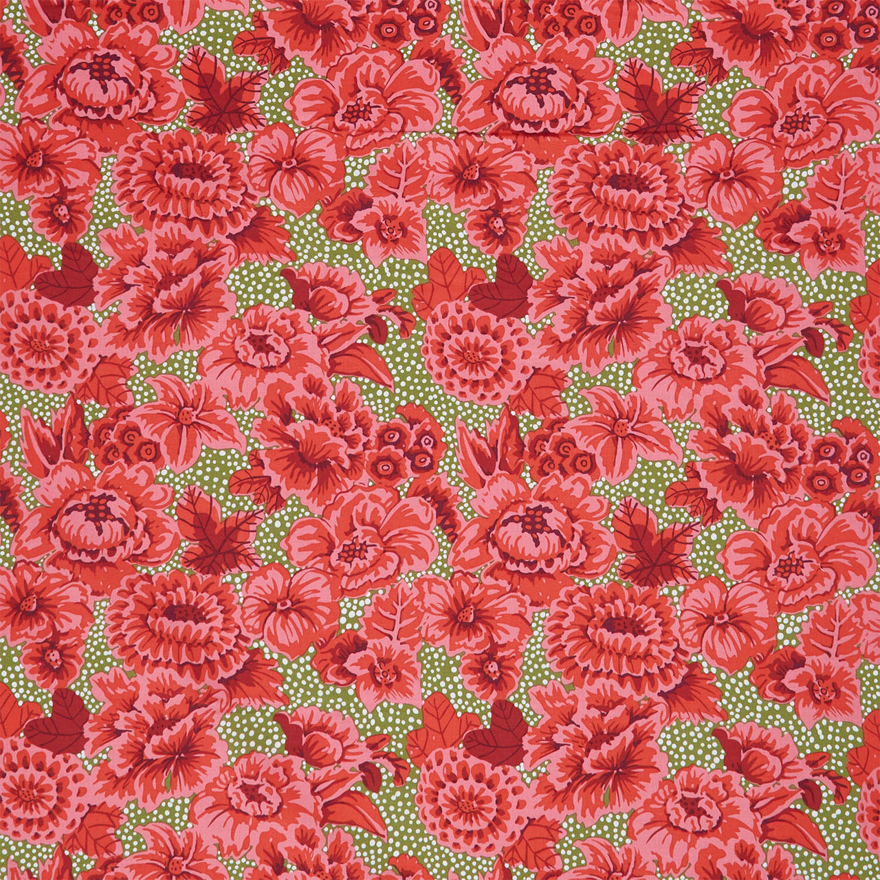 Kaffe Fassett: From the Archives - Floral with Dots Red Yardage