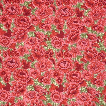 Kaffe Fassett: From the Archives - Floral with Dots Red Yardage
