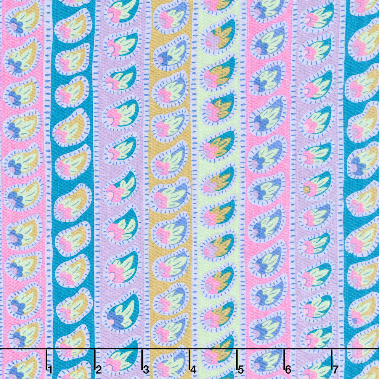 Kaffe Fassett: From the Archives - Paisley Stripe Lavender Yardage