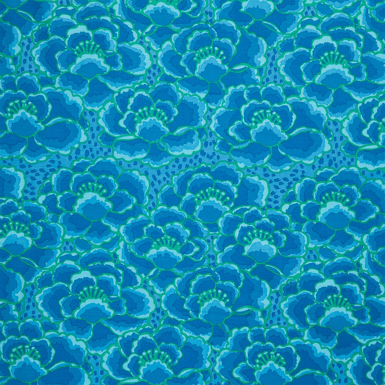 Kaffe Classics - Tonal Floral Turquoise Yardage