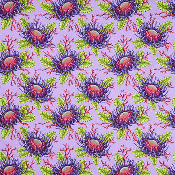 Floral Reef Collection - Friends and Anemones Ultraviolet Yardage