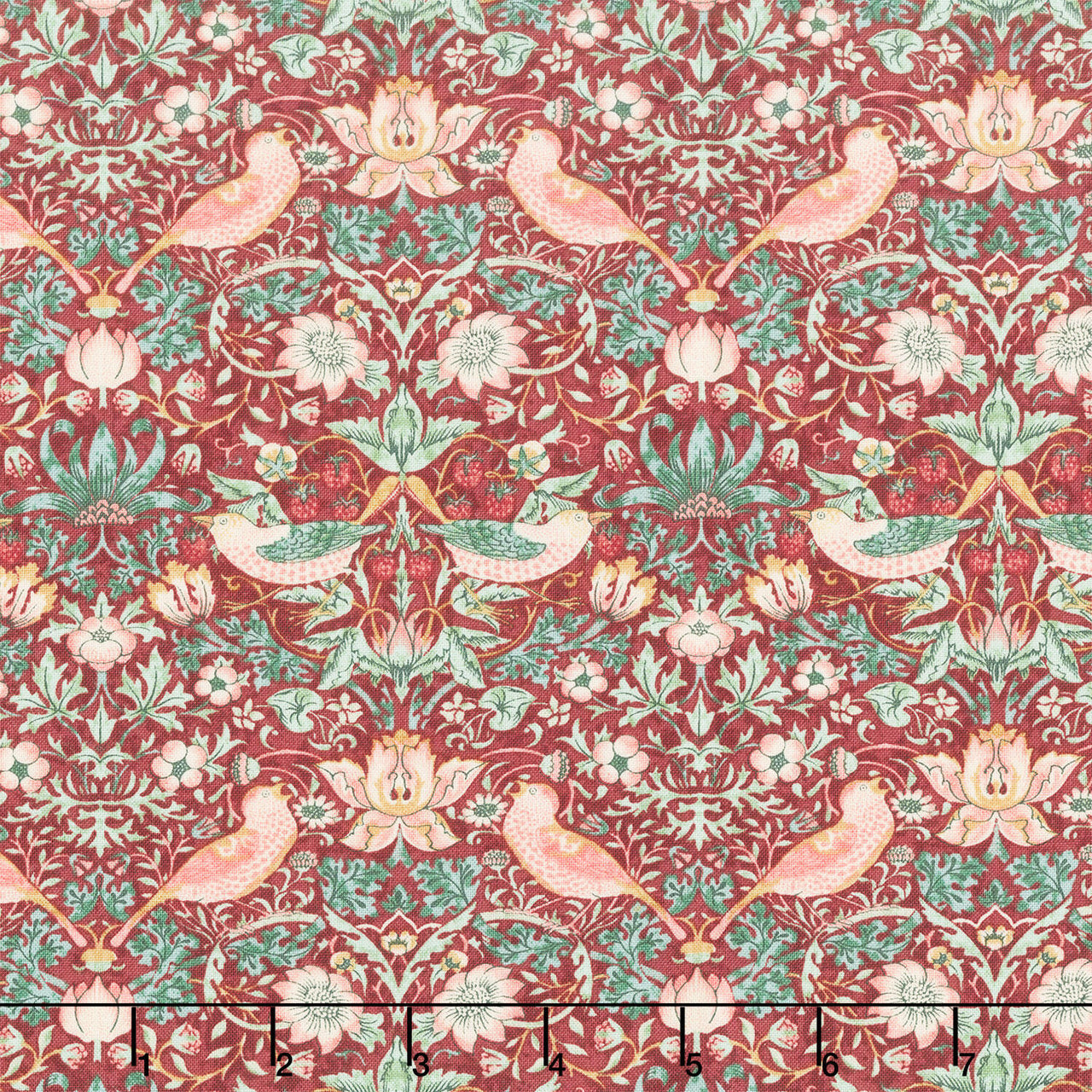 Lodden - Mini Strawberry Thief Dawnrose Yardage