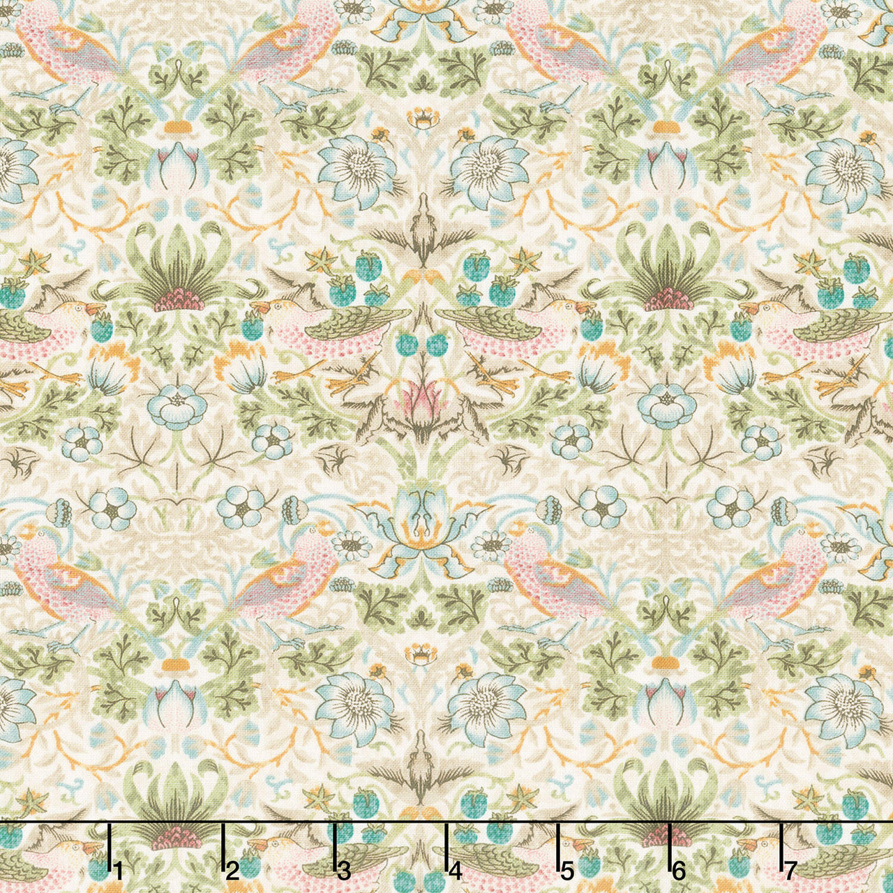 Lodden - Mini Strawberry Thief Oldgold Yardage
