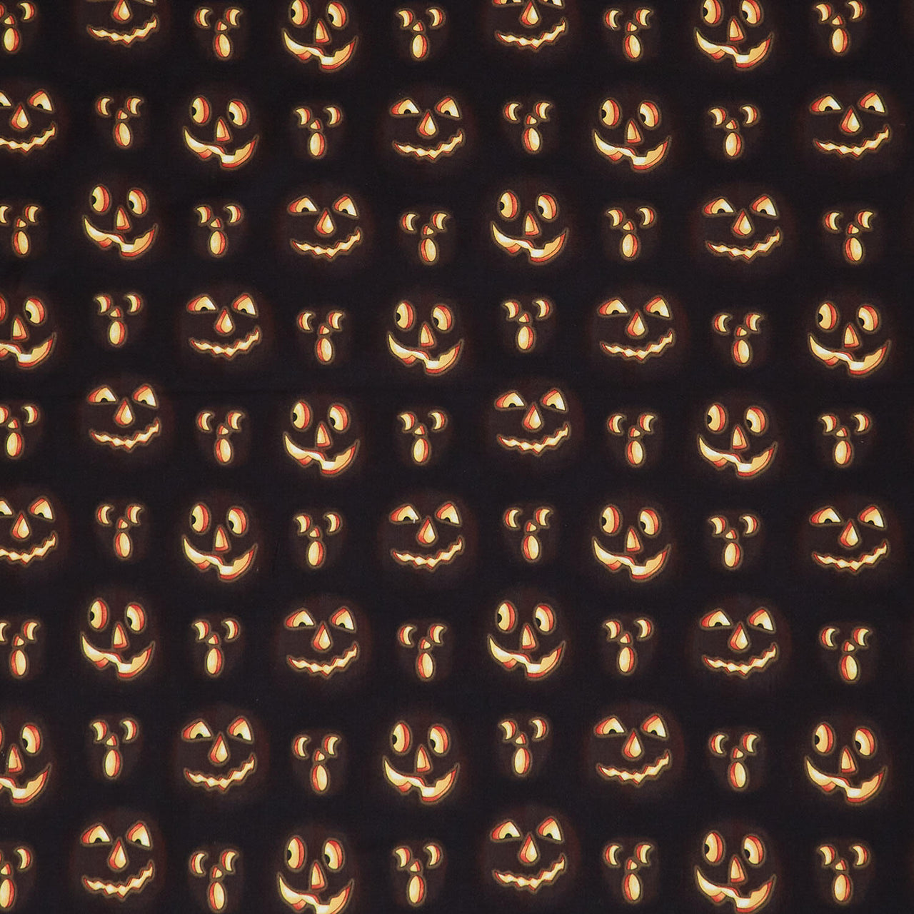 Moonlit Mischief - Pumpkin Glow Black Yardage