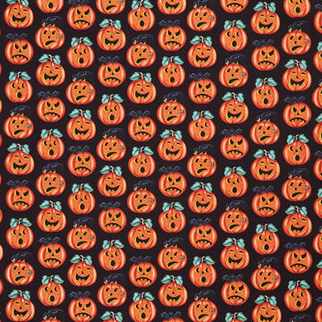 Moonlit Mischief - Jack O' Lanterns Black Yardage