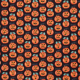 Moonlit Mischief - Jack O' Lanterns Black Yardage