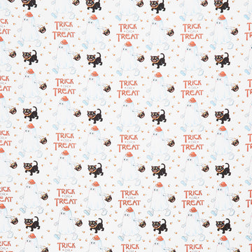 Moonlit Mischief - Trick or Treat White Yardage