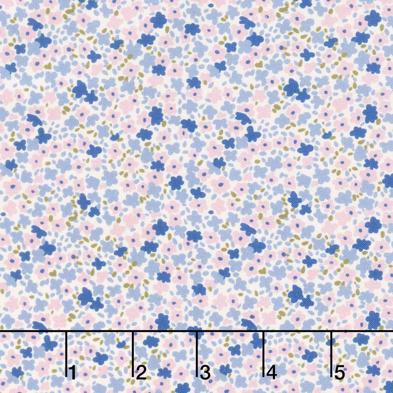 Petite Prints - Small Floral Periwinkle Yardage