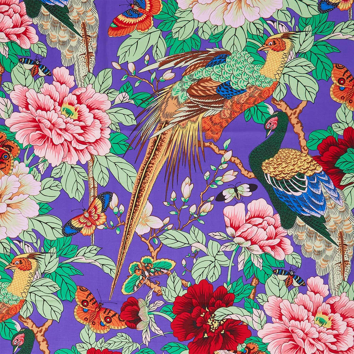 Kaffe Fassett Collective - August 2026 Birds and Bees Purple Yardage
