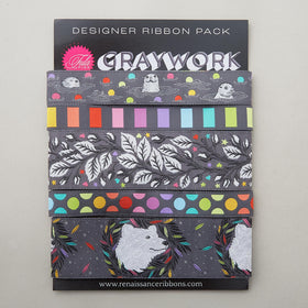 Tula Pink Graywork Designer Ribbon Pack - Graywork Carbon