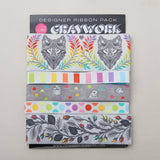 Tula Pink Graywork Designer Ribbon Pack - Graywork Fog