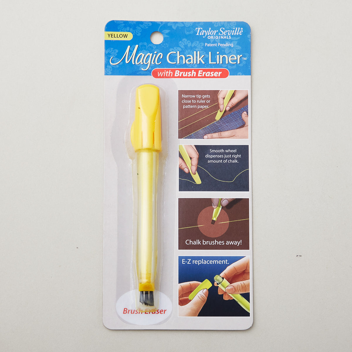 Magic Chalk Liner™ with Brush Eraser - Yellow