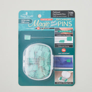 Magic Pins™ Flathead Patchwork Extra Long Fine Pins - 100 count