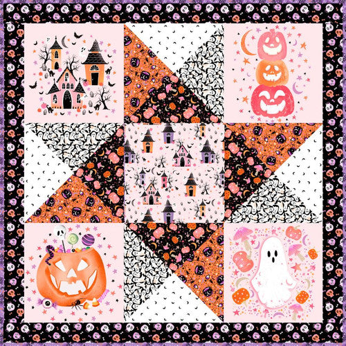 Ghostly Greetings Halloween Hauntings Throw Pattern