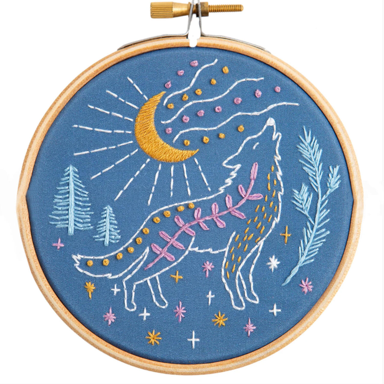 Celestial Wolf Mini Embroidery Kit