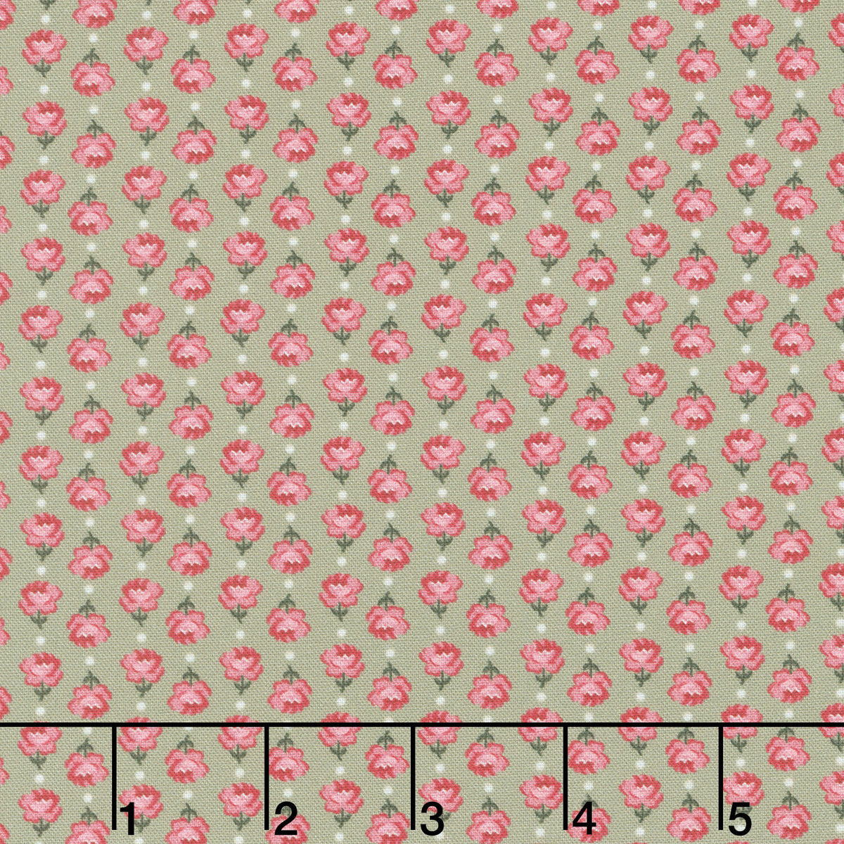 Cinnamon Stick - Small Roses Green Yardage