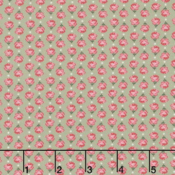 Cinnamon Stick - Small Roses Green Yardage