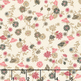 Cinnamon Stick - Stylized Daisy Beige Yardage