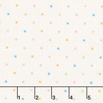Peek a Boo Bunnies - Small Dots Cream Yardage