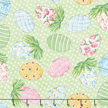 Peek a Boo Bunnies - Decorated Eggs Green Yardage