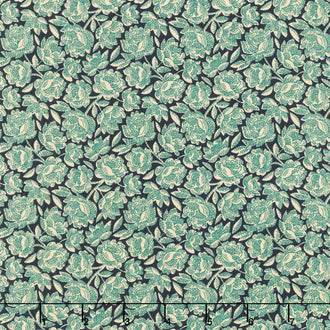 Scrap Basket Favorites - Cabbage Rose Blue Yardage