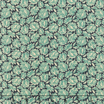 Scrap Basket Favorites - Cabbage Rose Blue Yardage