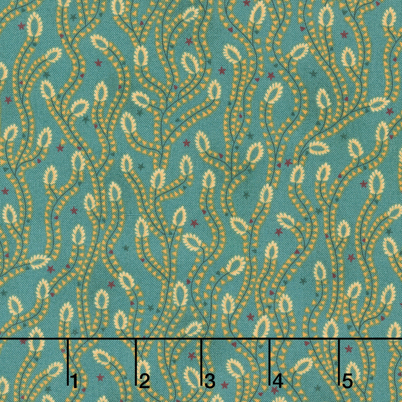 Scrap Basket Favorites - Triangle Vines Turquoise Yardage