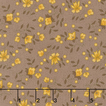 Scrap Basket Favorites - Blossom Sprays Taupey Gray Yardage