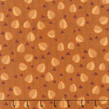 Scrap Basket Favorites - Meandering Leaves Orange Yardage