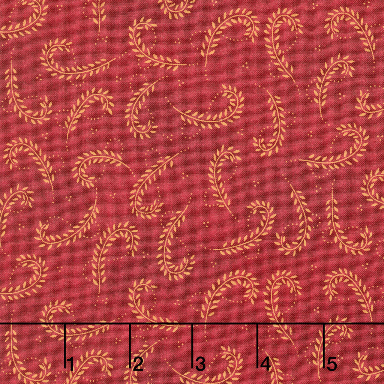 Scrap Basket Favorites - Looped Leaves Cranberry Yardage