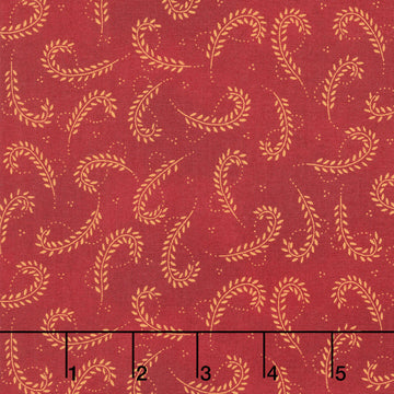 Scrap Basket Favorites - Looped Leaves Cranberry Yardage