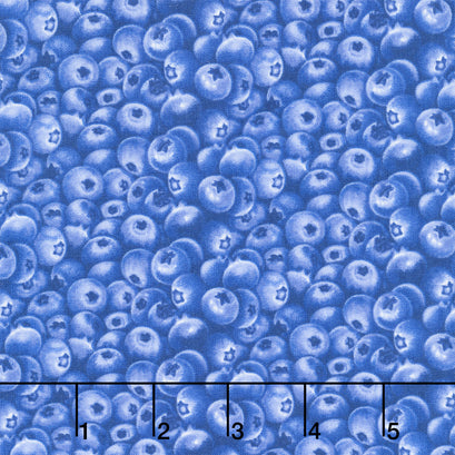 Berrylicious - Packed Blueberries Blue Yardage