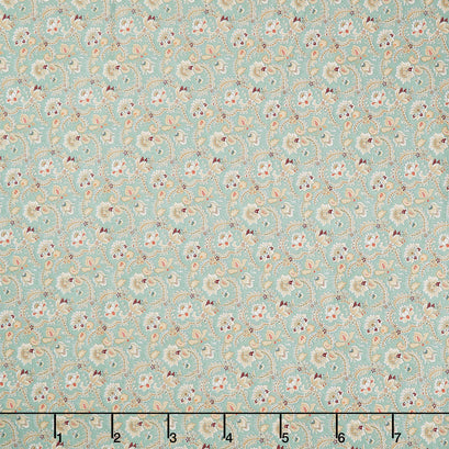 Spiced Favorites - Fancy Foulard Sea Mist 108" Wide Backing
