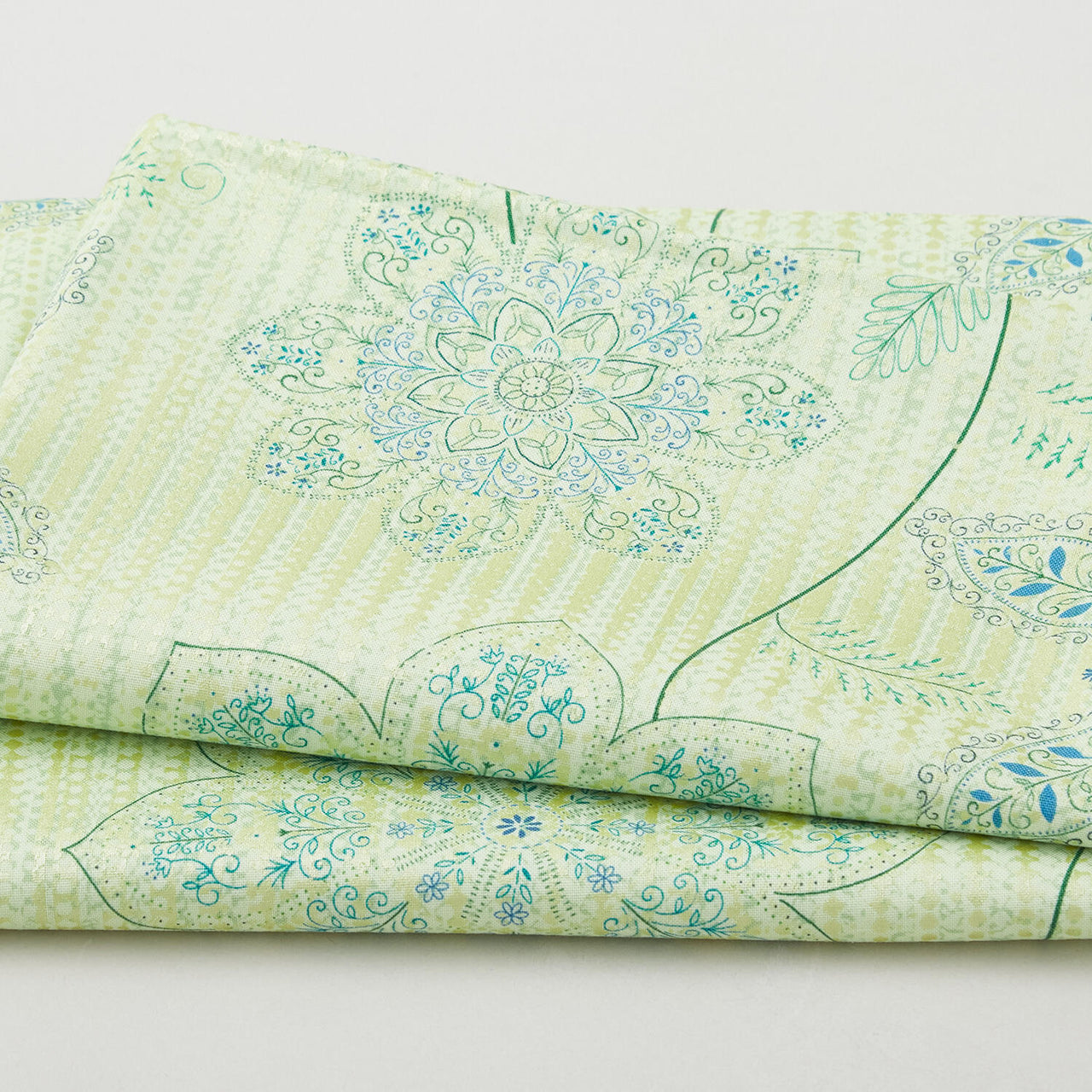 Geo Pop Pearl - Lacy Floral Green 2 Yard Cut