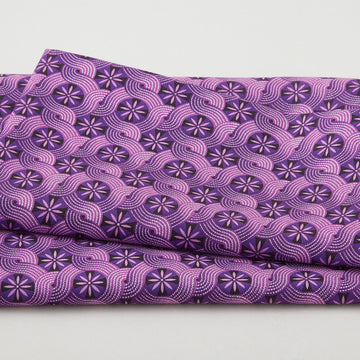 Geo Pop Pearl - Circle Waves Purple 2 Yard Cut