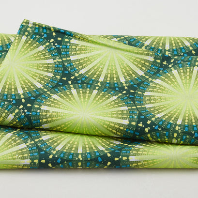 Geo Pop Pearl - Starbursts Green 2 Yard Cut