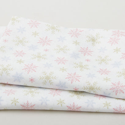 Magical Menagerie - Tossed Snowflakes Multi-White 2 Yard Cut