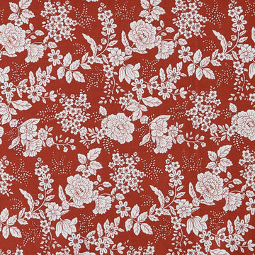 Tranquility - Floral Brick Red 3 Yard Cut