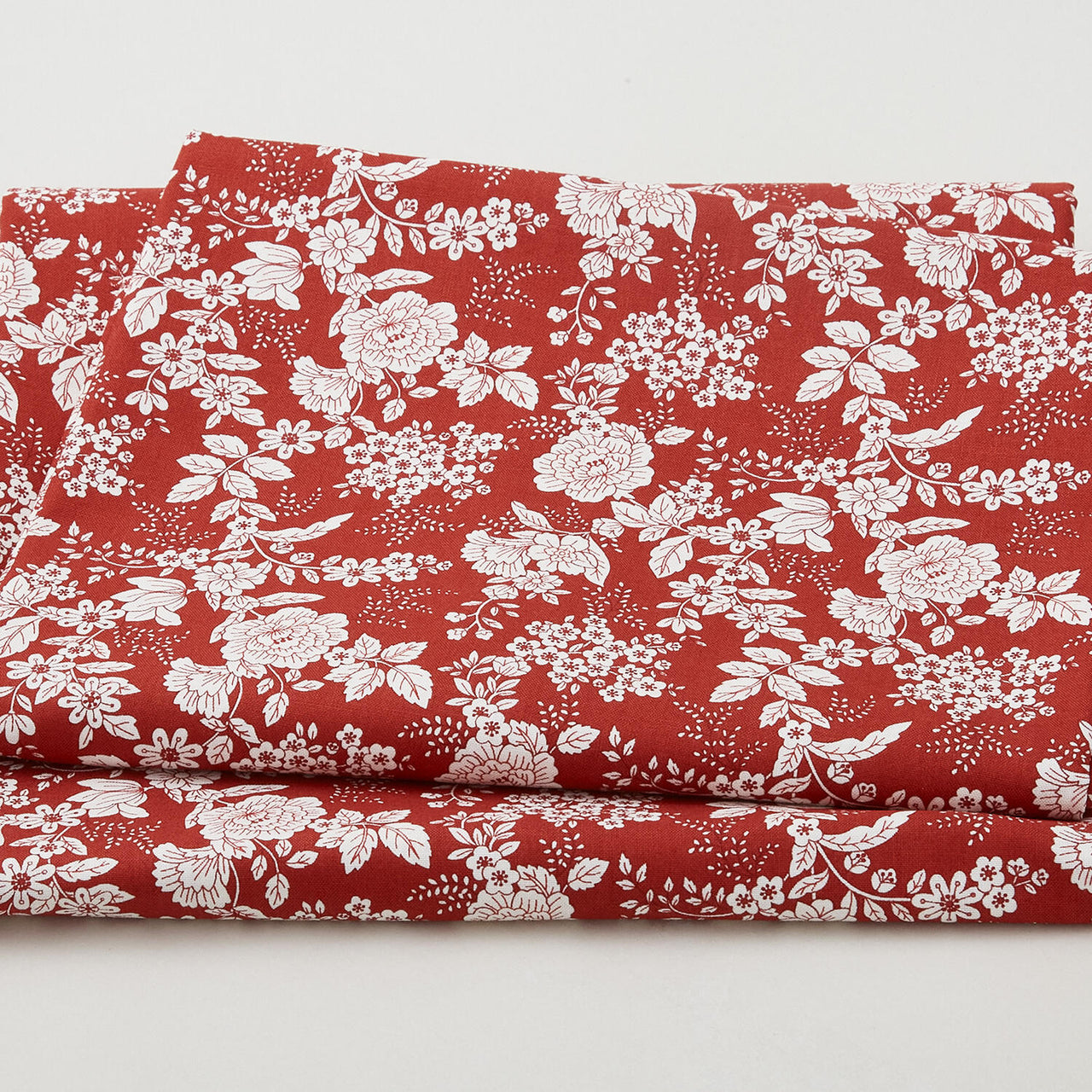 Tranquility - Floral Brick Red 3 Yard Cut