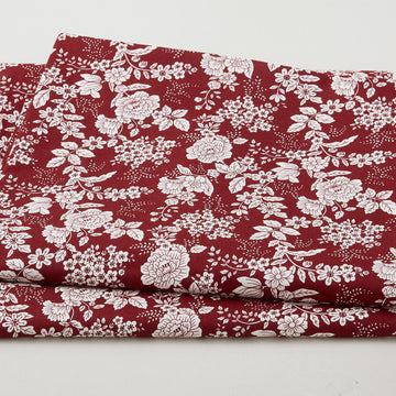Tranquility - Floral Cranberry 3 Yard Cut