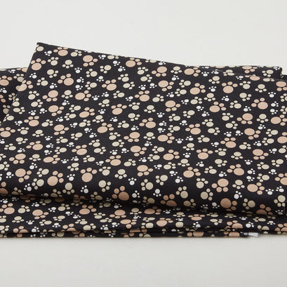 Big Kitties - Paw Prints Black 2 Yard Cut