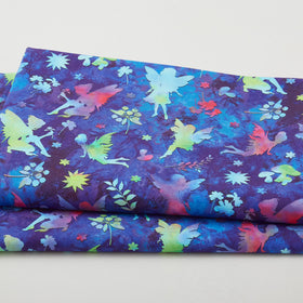 Down The Fairy Path - Fairy Silhouette Royal Multi 2 Yard Cut