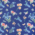 Enchanted Forest - Tossed Flowers Blue 2 Yard Cut