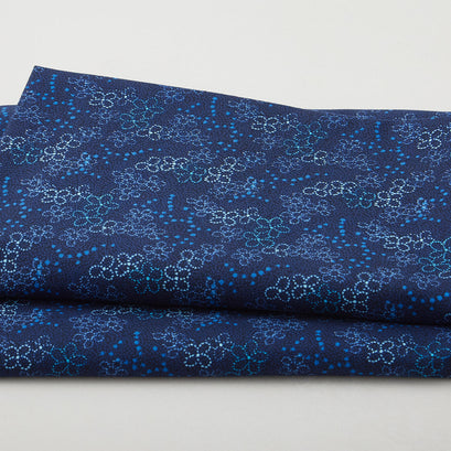 Mariakerke - Dotty Floral Texture Prussian Blue 2 Yard Cut