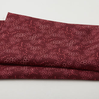 Mariakerke - Dotty Floral Texture Burgundy 2 Yard Cut