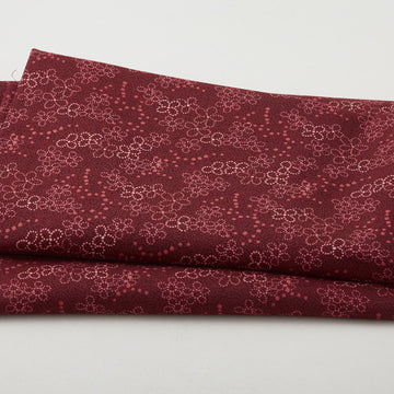 Mariakerke - Dotty Floral Texture Burgundy 2 Yard Cut